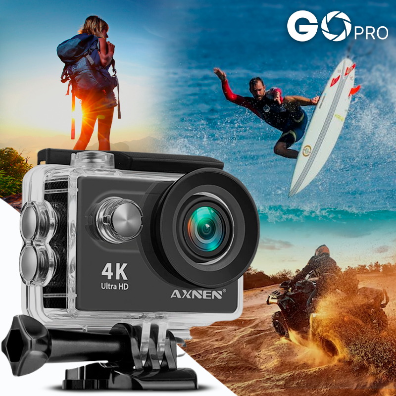Câmera de Ação Profissional Portátil 4K Ultra HD 30FPS - Estilo Go Pro